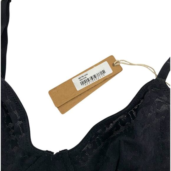 SKIMS Mesh Logo Bralette Onyx Black Size XXS NWT $38 MSRP - Picture 3 of 6